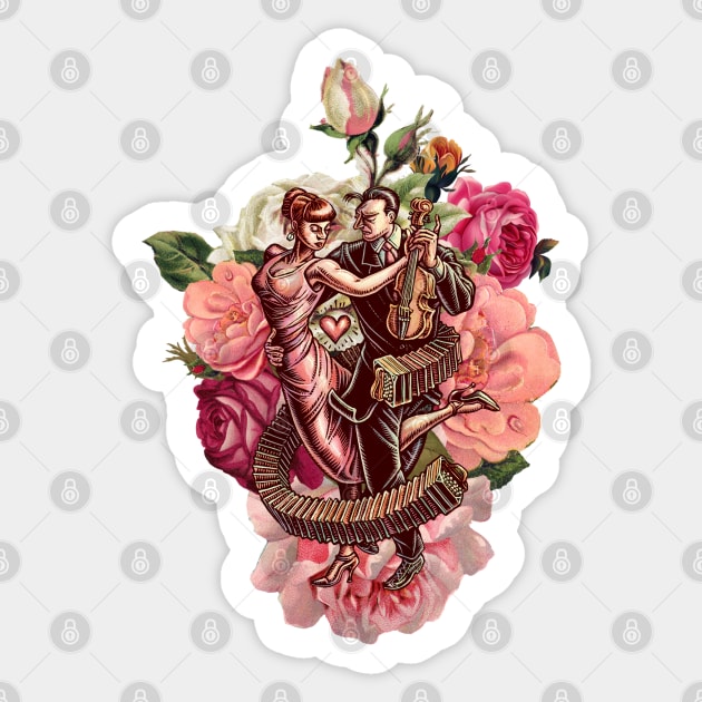 Tango and Roses! Sticker by Lisa Haney